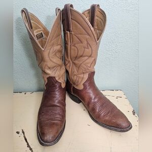 Women's Hondo Two-Tone Brown Tan Western Heeled Boots